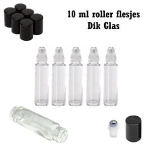 10 ml glazen roller flesjes transparant dik glas essentiële olie parfumrollers