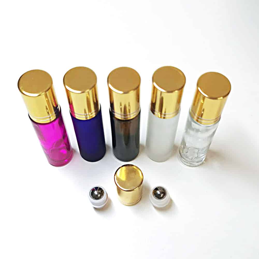 verf Claire engineering 10 ml leeg Parfum rollerflesje dik glas metalen roller bal schroefdop - YBMC