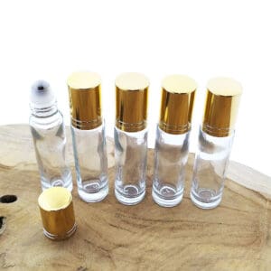 10 ml roller flesjes transparant dik glas parfumrollers gouden dop