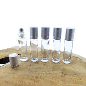 10 ml roller flesjes transparant dik glas parfumrollers zilveren dop