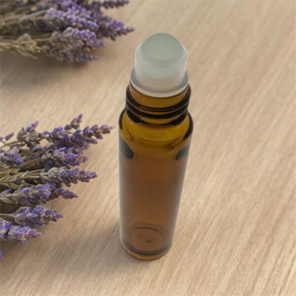 10 ml Rollerfles Amberbruin Glas – Glazen Rollerbal, Zwarte Dop