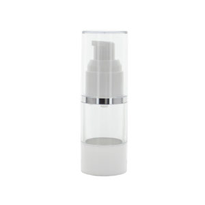 15ml airless dispenser transparant wit lotion pomp flesje