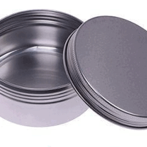 Blikken potjes rond 15 ml. schroefdeksel aluminium verpakkingen