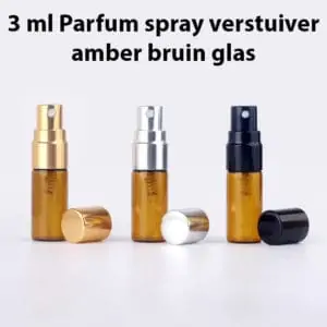 3 ml Parfum spray verstuiver amber bruin glas