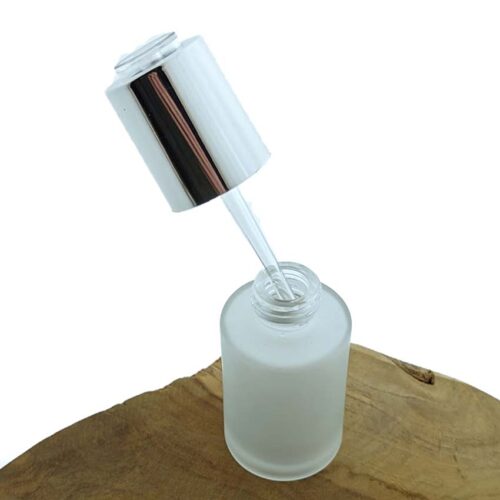 30ml pipetflesje matglas luxe zilveren druk pipet dop druppelaar