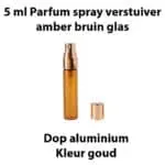 Parfum spray verstuiver amber bruin glas 5 ml glazen sprayflesjes metalen spraydop goud