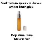 Parfum spray verstuiver amber bruin glas 5 ml glazen sprayflesjes metalen spraydop zilver