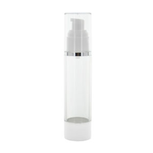 50ml airless dispenser transparant wit lotion pomp flesje