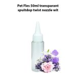 Fles transparant draai spuitdop twist nozzle wit 50 ml doseerfles