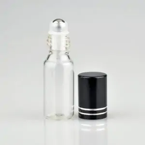 Glazen roller flesje 5 ml parfum roll on zwarte dop