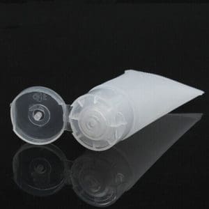 Lege tube 20ml plastic transparant hervulbaar, crèmes, lotions, gel, tandpasta