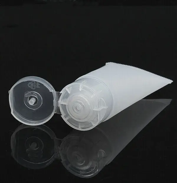 Lege tube 20ml plastic transparant hervulbaar, crèmes, lotions, gel, tandpasta
