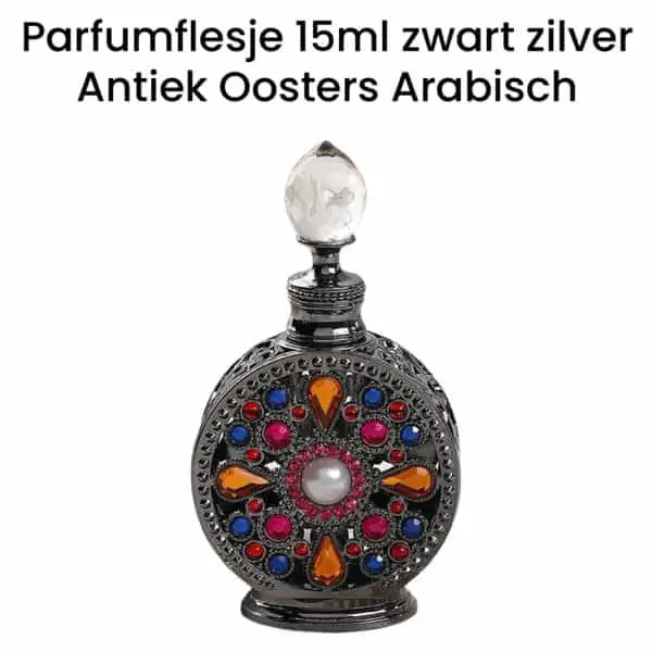 Parfumflesje 15ml Oosters Arabisch zwart zilver