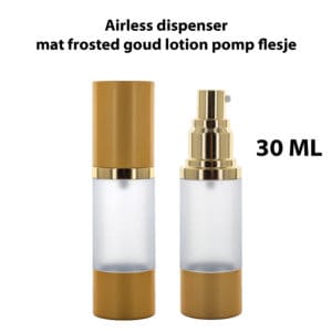 Airless dispenser mat frosted goud lotion pomp flesje