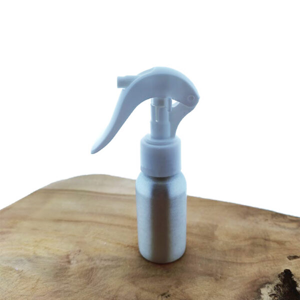 aluminium sprayfles 50 ml mat zilver met witte trigger sprayer