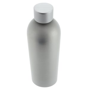 Aluminium fles mat zilver 500ml + aluminium schroefdop 28/410