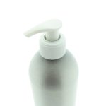 Mat zilveren aluminium fles 500ml met luxe witte lotionpomp voor shampoo en cosmetische producten
