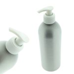 Mat zilveren aluminium fles 500ml met luxe witte lotionpomp voor shampoo en cosmetische producten