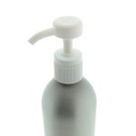 Mat zilveren aluminium fles 500ml met witte lotionpomp 4cc voor shampoo en cosmetische producten