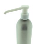 Mat zilveren aluminium fles 500ml met witte zeepdispenser pomp en lange tuit voor handzeep en cosmetische producten