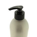Mat zilveren aluminium fles 500ml met zwarte lotionpomp voor shampoo en cosmetische producten