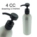 Mat zilveren aluminium fles 500ml met luxe zwarte lotionpomp voor shampoo en cosmetische producten