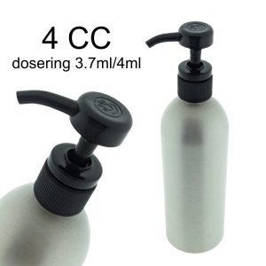 Mat zilveren aluminium fles 500ml met luxe zwarte lotionpomp voor shampoo en cosmetische producten