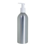 Mat zilveren aluminium foamer fles 500ml met witte schuimpomp dispenser voor foamzeep en schuimende vloeistoffen