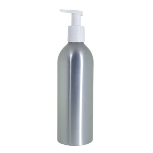 Mat zilveren aluminium foamer fles 500ml met witte schuimpomp dispenser voor foamzeep en schuimende vloeistoffen