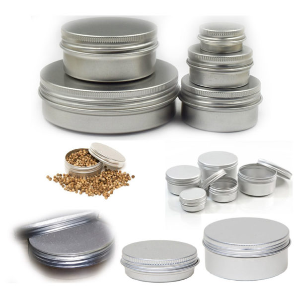 Aluminium potjes lege cosmetica crème zalf balsem verpakking blik