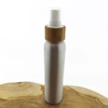 Aluminium Sprayfles 150ml mat zilver verstuiver spraydop bamboe wit