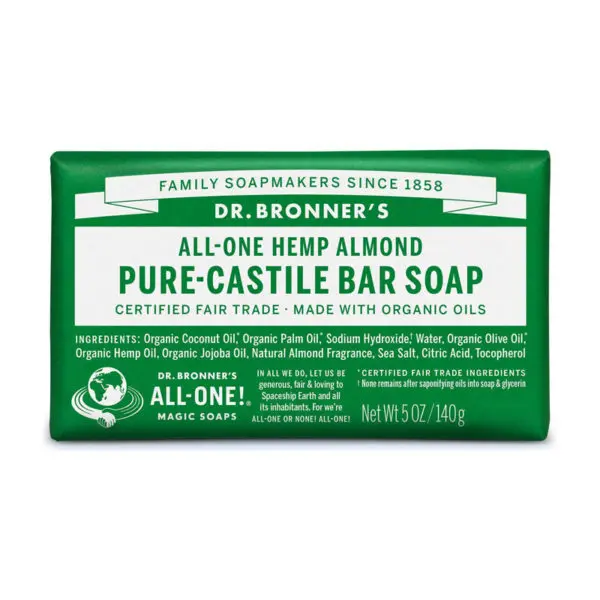 Amandel vaste zeep Dr Bronner's Bar soap 140gr