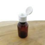 Amber pet flesje 30ml + spuitdop klepdop fliptop dop wit