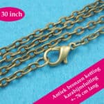 Bronzen halsketting losse kabel ketting brons karabijnsluiting