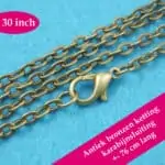 Bronzen halsketting losse kabel ketting brons karabijnsluiting