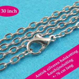 Antiek zilveren halsketting - losse ketting zilver