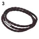 Gevlochten leren armband ketting unisex bruin