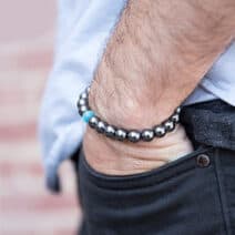 Armband hematiet kralen edelsteen natuursteen