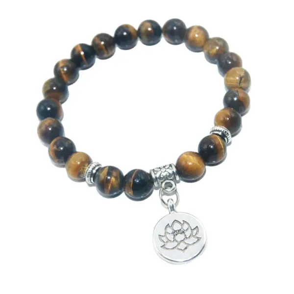 Armband Lotus Tijgeroog natuursteen