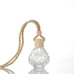 Glazen autoparfum flesje schelp model 10ml met houten dop en luxe hangkoord diffuser voor essentiële olie en aromatherapie