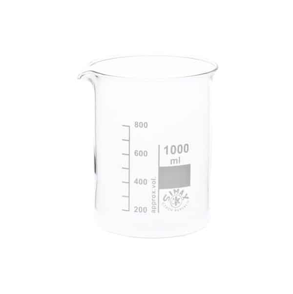 Bekerglas 1000 ML Medium LM maatbeker hittebestendig borosilicaat glas