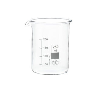 Bekerglas 250 ML Medium LM maatbeker hittebestendig borosilicaat glas