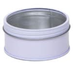 Blikken pot wit rond, schroefdeksel + venster, aluminium verpakkingen