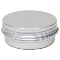 Blikken potjes rond 10 ml. schroefdeksel aluminium verpakkingen
