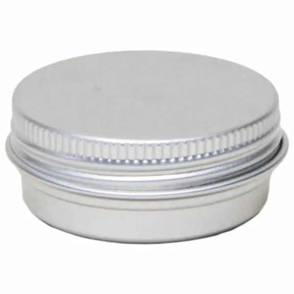Blikken potjes rond 10 ml. schroefdeksel aluminium verpakkingen