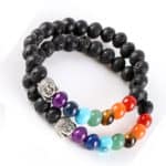 Boeddha Lavasteen Armband Chakra Yoga lavasteen natuurstenen sieraad