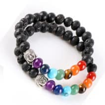 Boeddha Lavasteen Armband Chakra Yoga - lavasteen natuurstenen sieraad