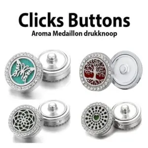 Clicks buttons, aroma medaillons drukknoopen