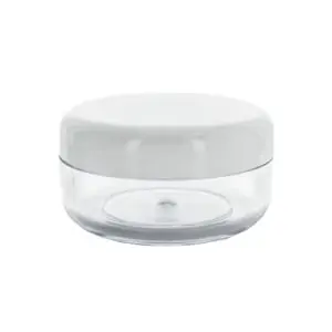 Cosmetica pot transparant 30ml + witte schroef deksel
