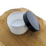 Cosmetica pot wit 225ml + schroefdeksel zwart